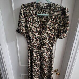 Vintage 90s Le Château Floral Ditsy Midi Dress size medium